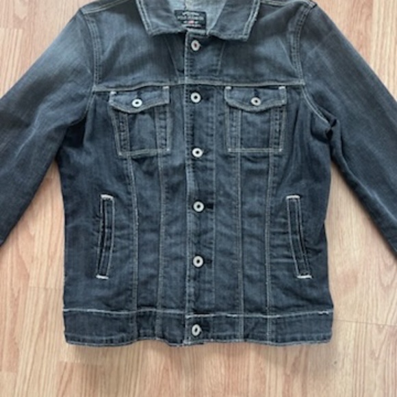 Ralph Lauren Womens Polo Jeans Jacket Jamie Vintage Distressed Black L - Picture 2 of 11